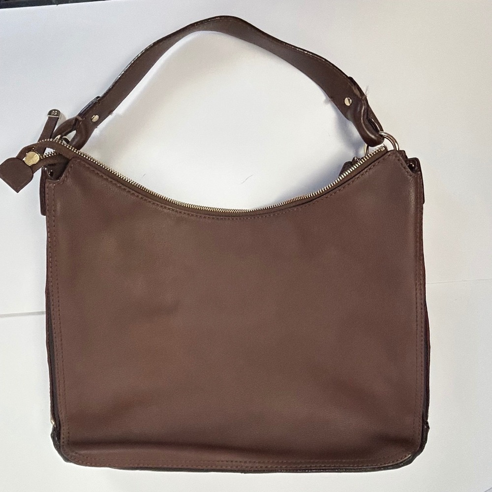 Kate Spade New‎ York Leather Hobo Shoulder Bag Purse Brown Gold Tone Hardware - Picture 7 of 16